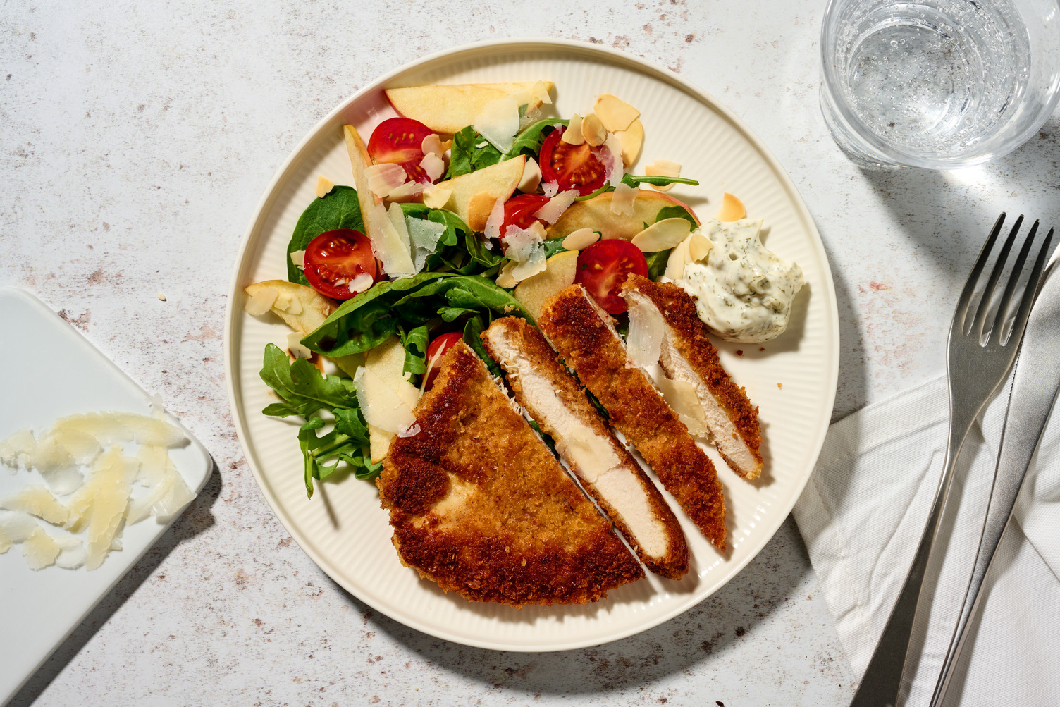 Cheesy Chicken Cotoletta & Sweet Garden Salad