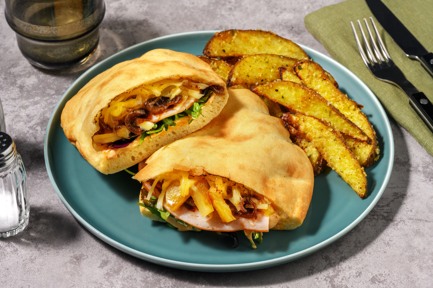 Cheesy Chorizo & Charred Pineapple Pita Pockets