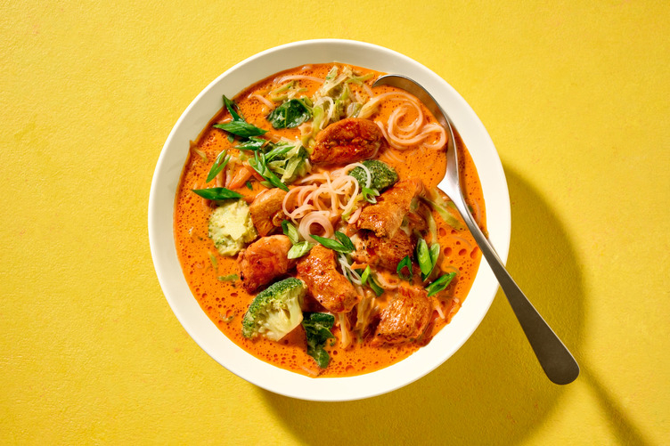 Fast Mild Thai Red Prawn Curry Soup