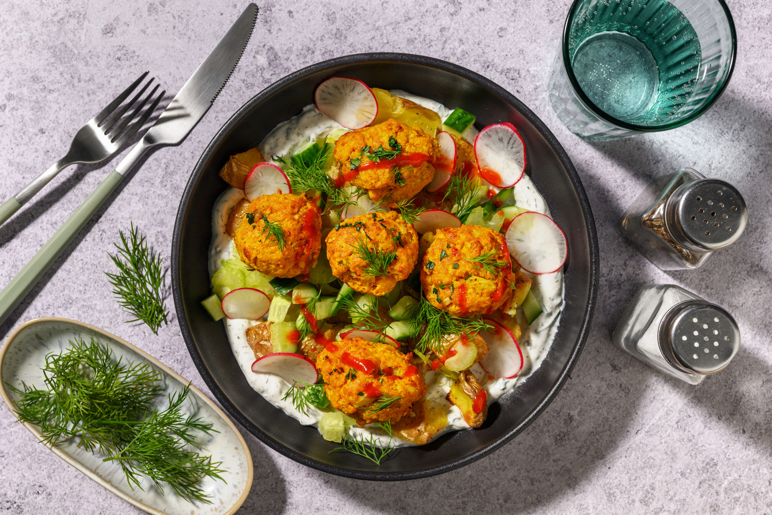 Mozzarella-Cauli Bites & Smashed Potatoes 