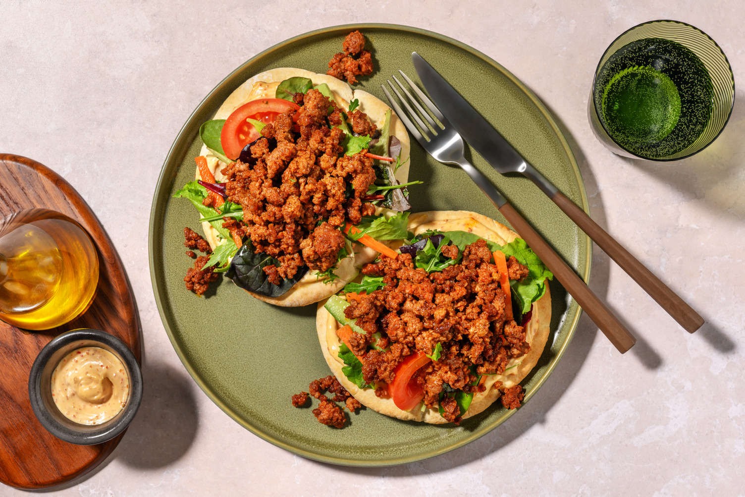 Easy As Double Lamb & Harissa Aioli Flatbreads