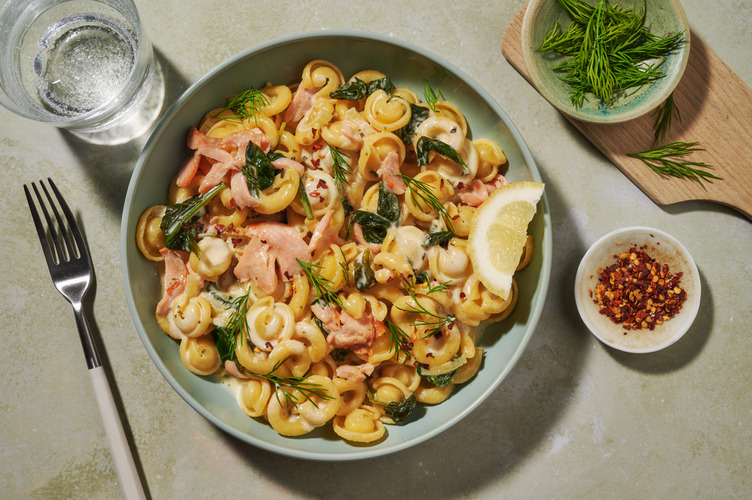 Creamy Lemon Smoked Salmon Presto Pasta