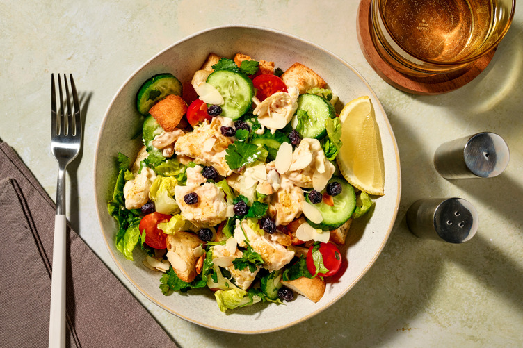 Creamy Coronation Prawn & Crouton Salad