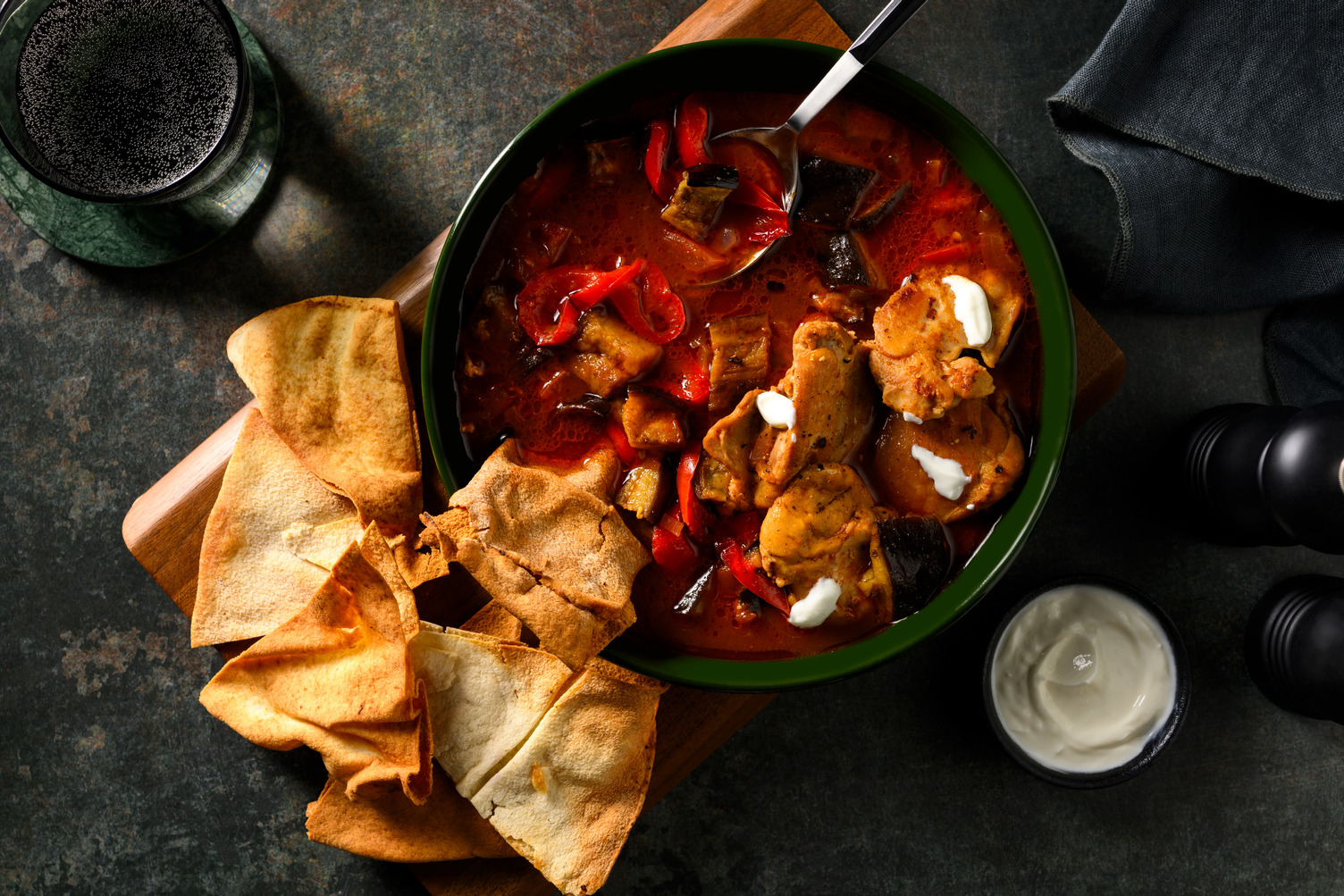 Mijoté de poulet & aubergine à la marocaine