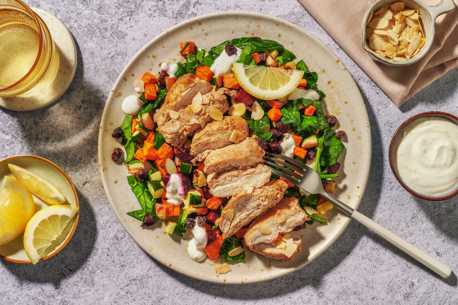 Double Chermoula Chicken & Beetroot-Veggie Toss
