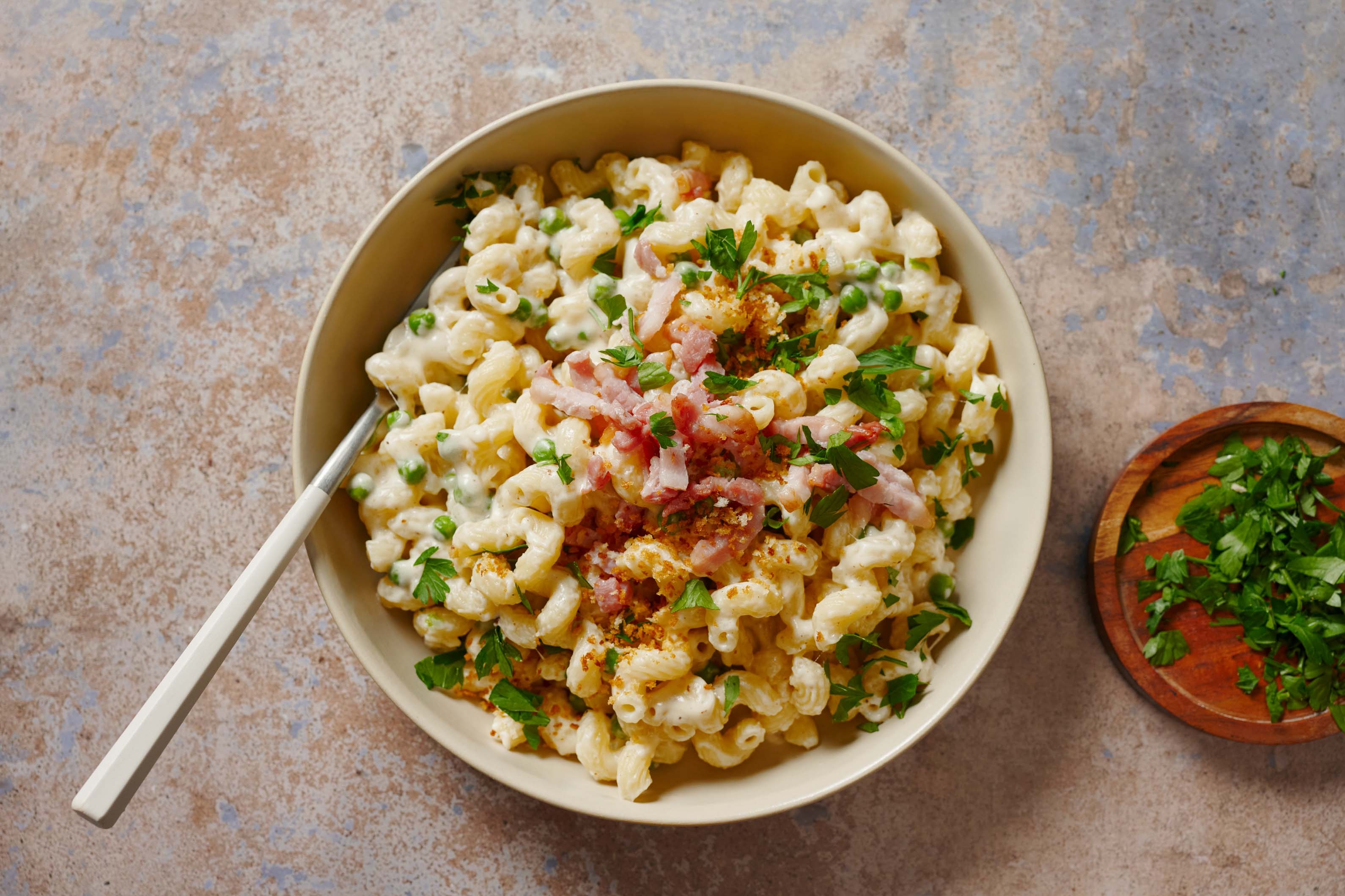 Macaroni au fromage et au double bacon