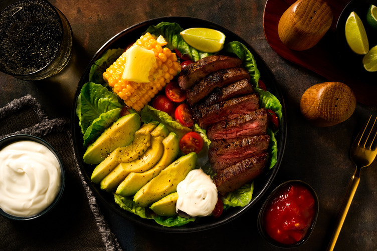 Prime Porterhouse Steak & Zingy Avo Salad