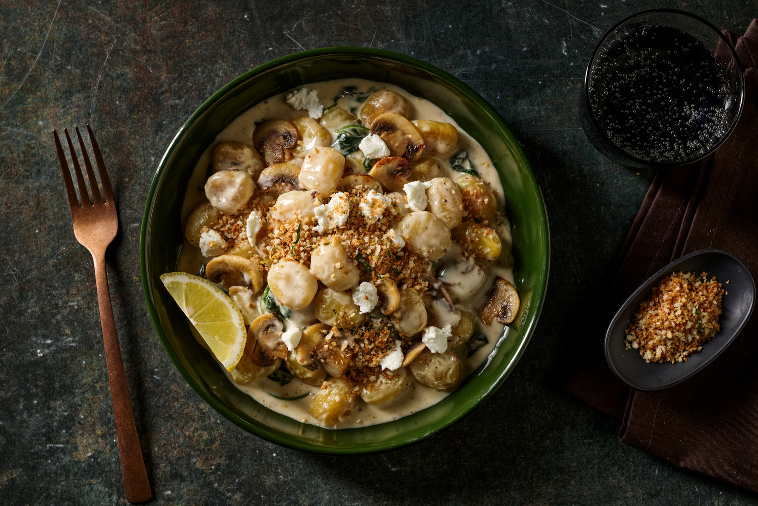 Luxe Mushroom Gnocchi & Herby Garlic Crumb