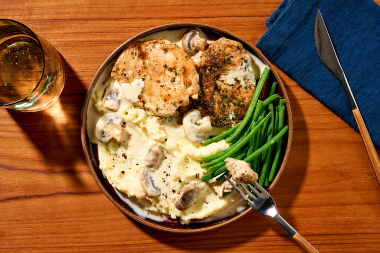 Herby Beef & Creamy Mushroom Sauce