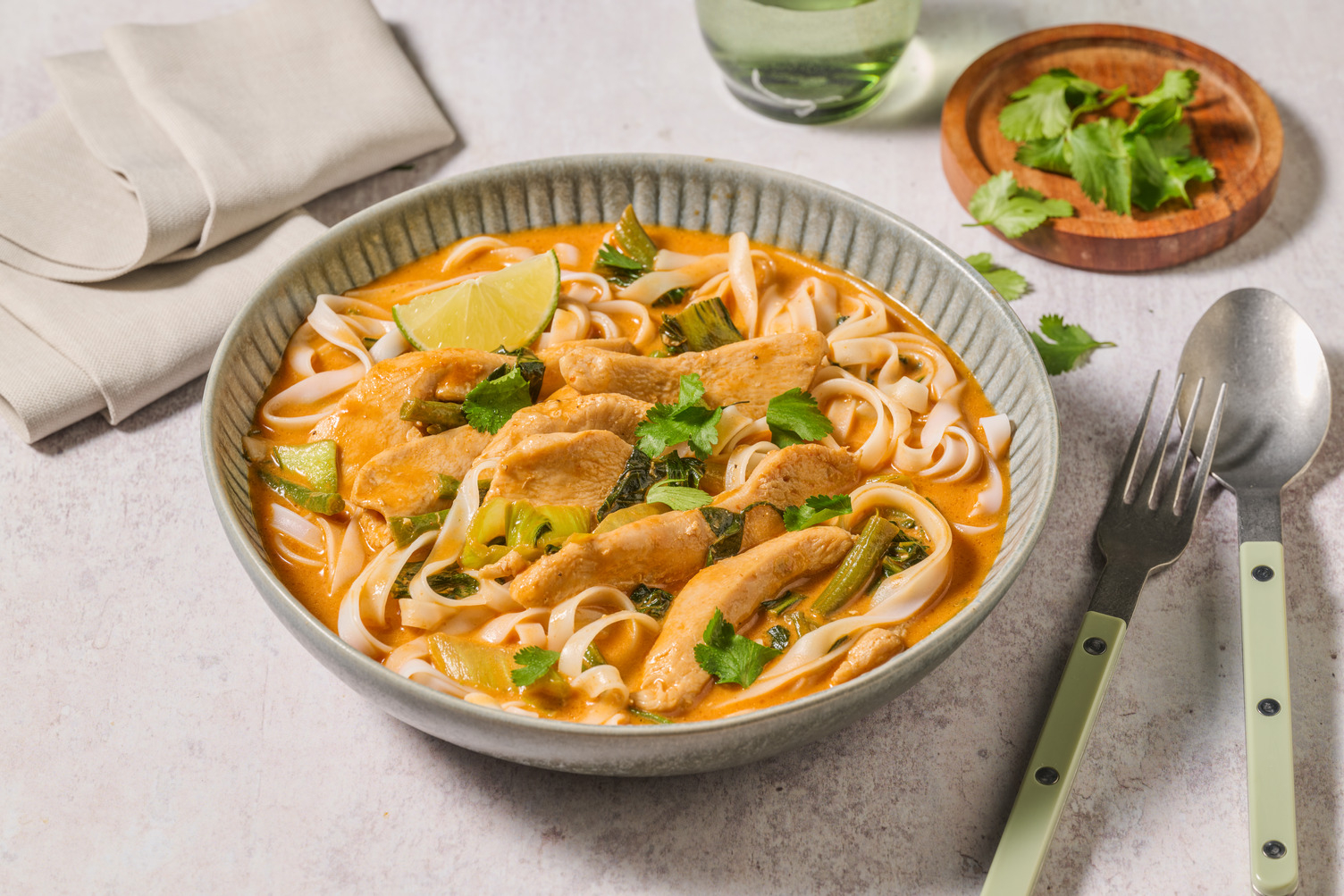 Quickest Tom Kha Chicken & Rice Noodle Soup