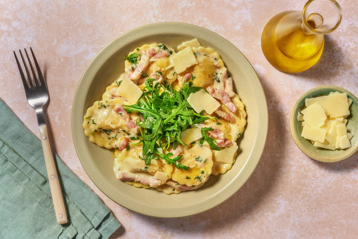 Express Pumpkin Ravioli & Double Lemon-Bacon Sauce