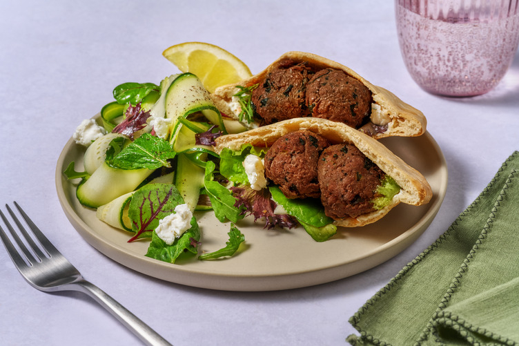 Fuss-Free Chicken & Spinach Falafel Pita Pockets