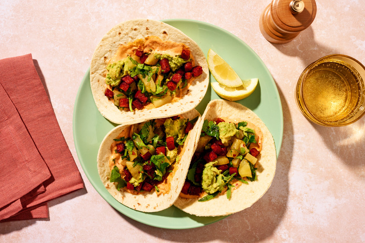 Swicy Chicken & Hot Pineapple Salsa Tacos