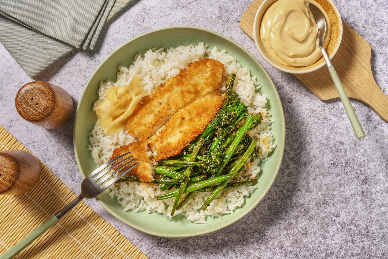 Crumbed Salmon & Rapid Rice Bowl