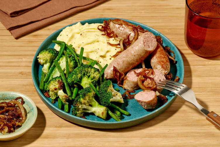 Beef Sausages & Parmesan Mash