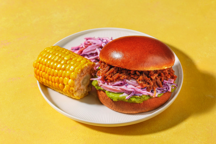 Quick BBQ Beef Brisket & Mashed Avo Burger
