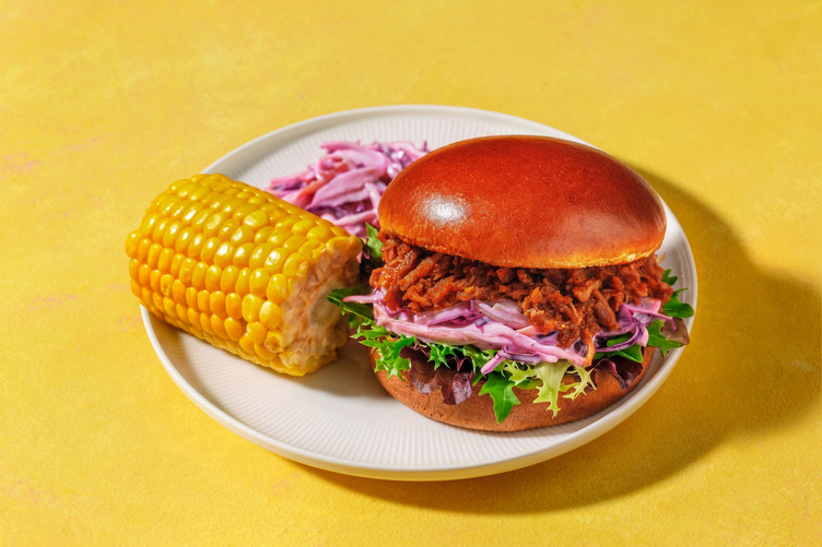 Quick BBQ Pulled Pork & Creamy Slaw Burger