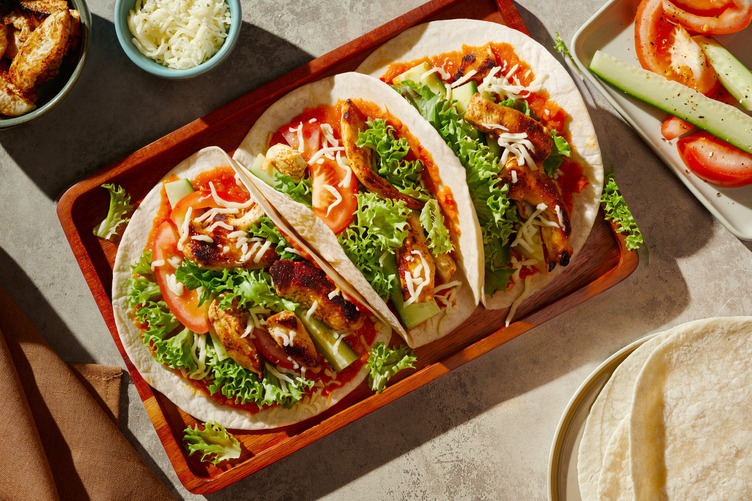 Easy Peri-Peri Prawn & Spiced Mayo Tacos