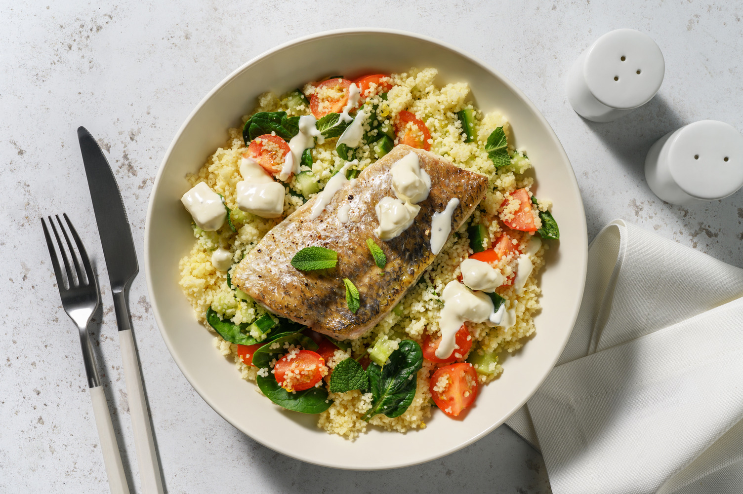 Salmon & Zesty Veggie Couscous