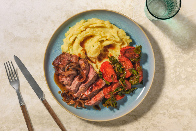 Filet mignon de bœuf & purée à la ciboulette
