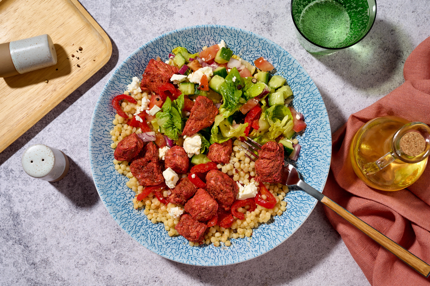 Parelcouscous met tandoori-kalkoen