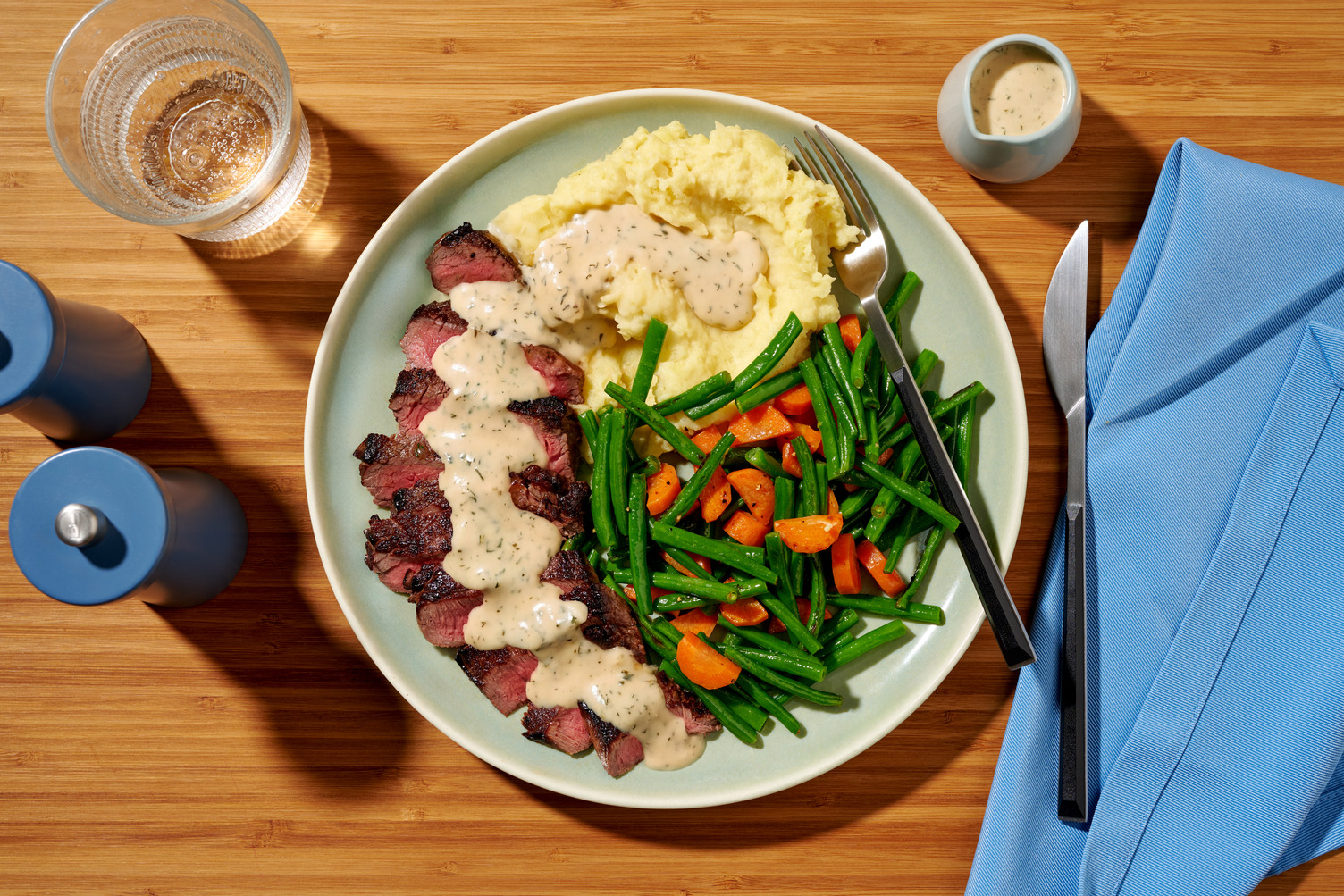 Steak de cerf & sauce crémeuse à l'aneth