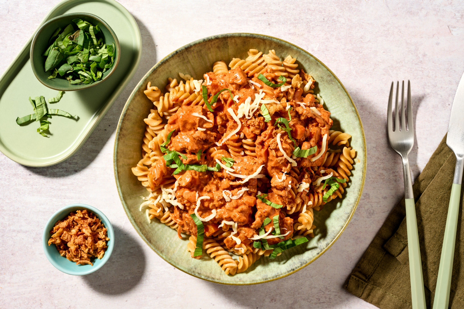 Fusilli complets au bœuf haché & mozzarella