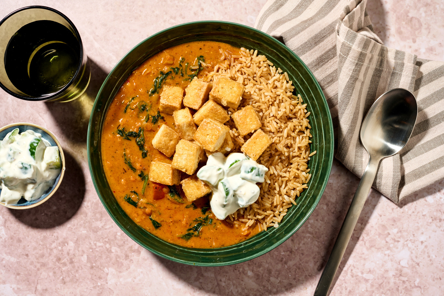 Romige spinaziedahl met tofu