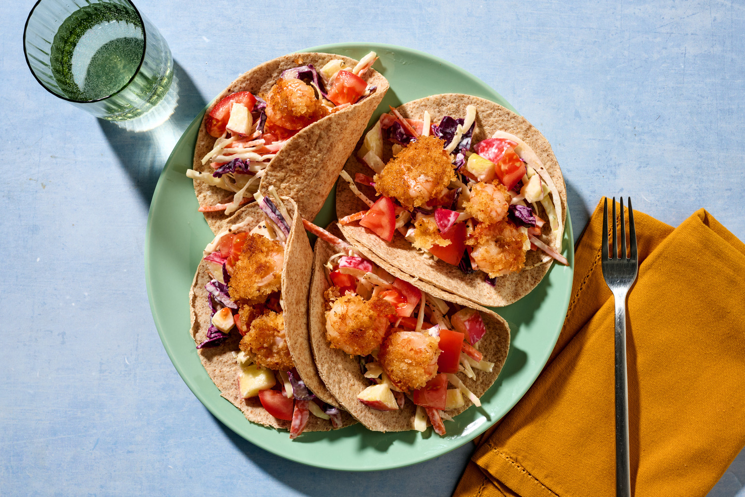 Wraps met panko-scampi's