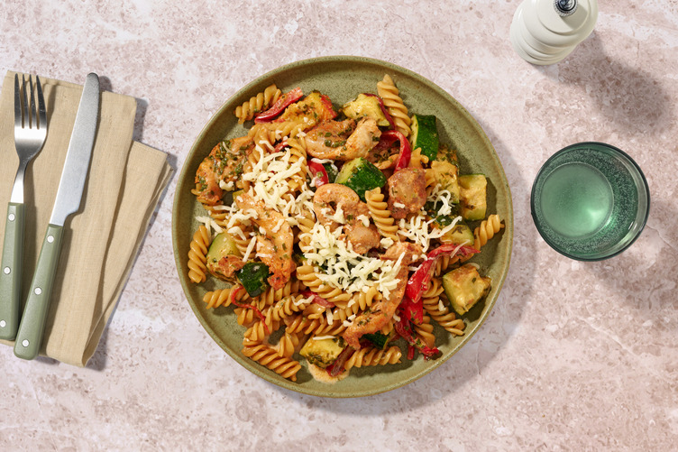 Volkoren fusilli met kip