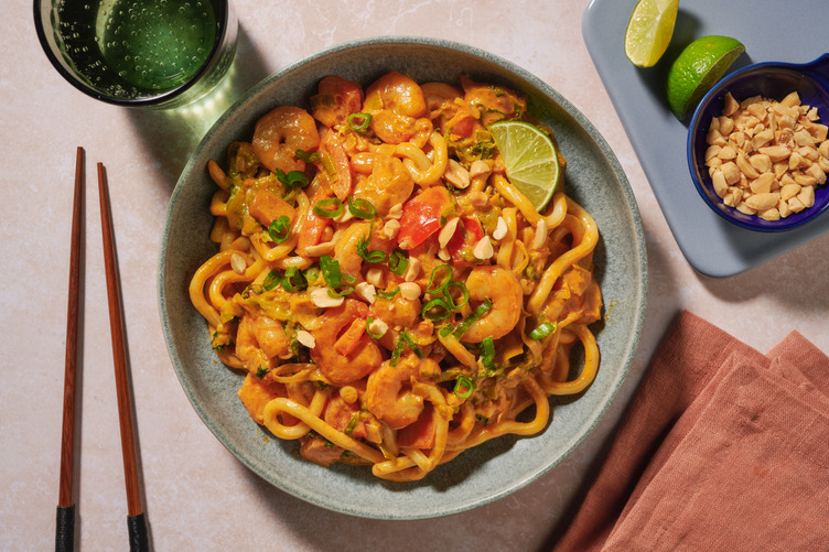 Nouilles aux crevettes épicées à la harissa
