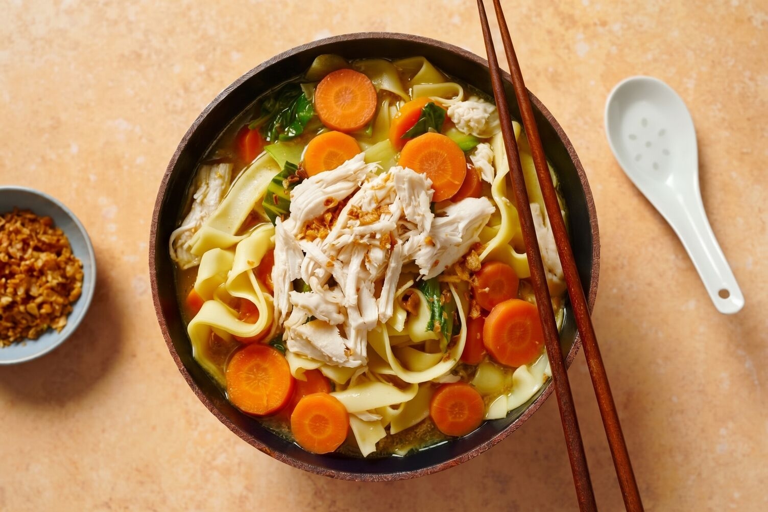 One-Pot Thai Chicken Thigh Rice Noodle Soup