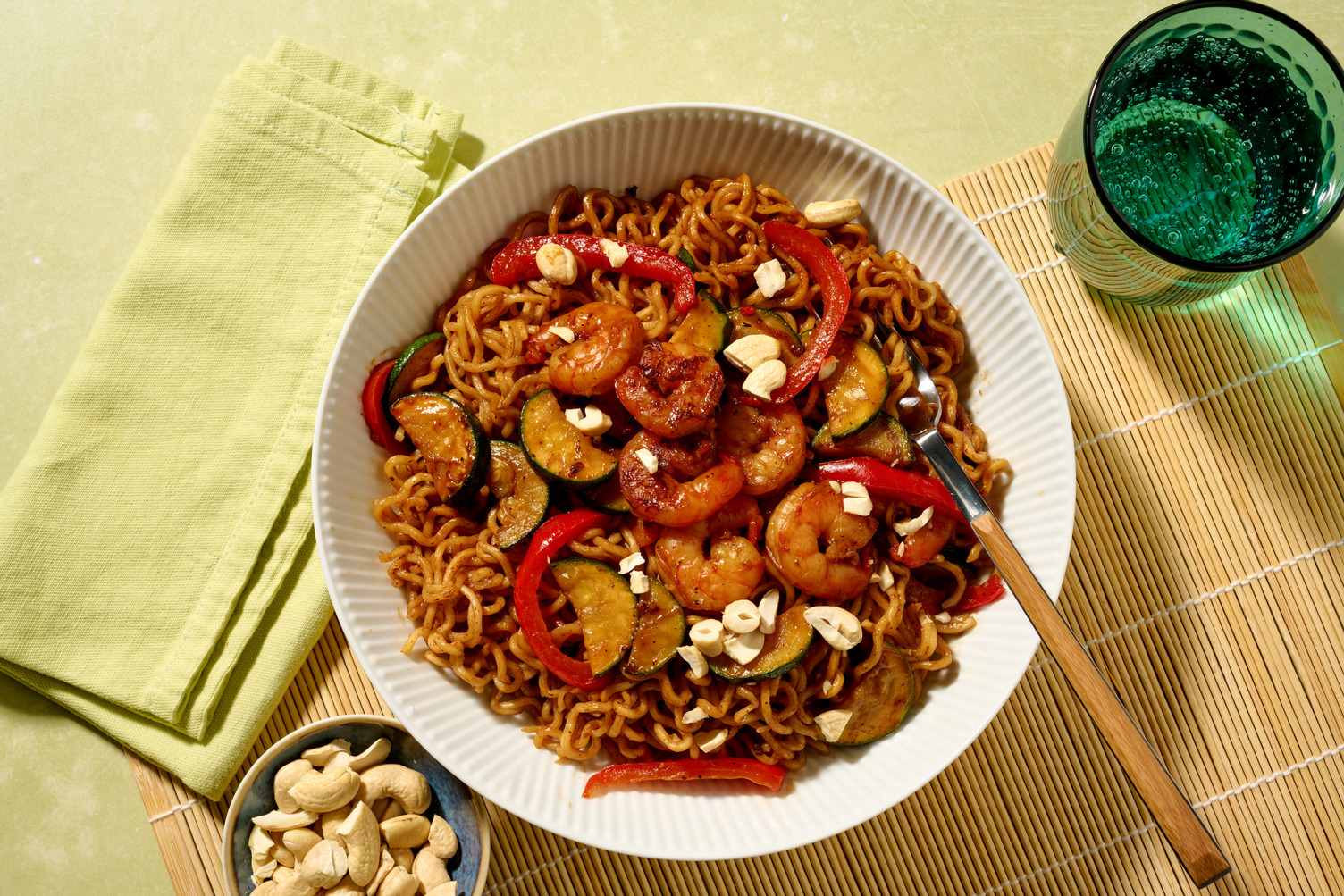 Nouilles aux crevettes & sauce à l'asiatique