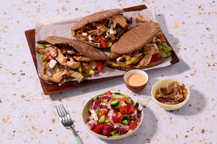 Sportersfavoriet: loaded volkoren pita's met kip en friet