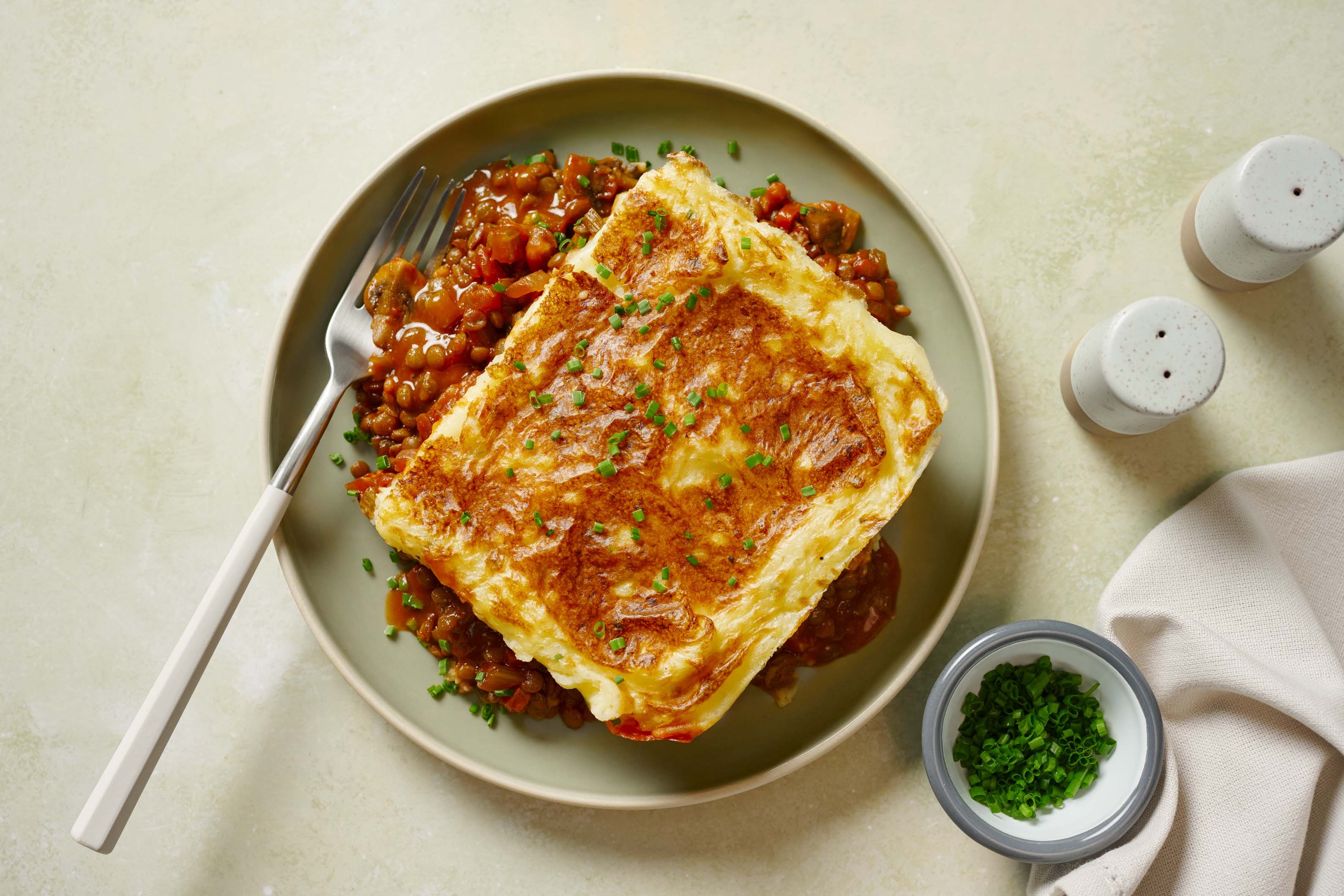 Potato-Topped Lentil Veggie Pie