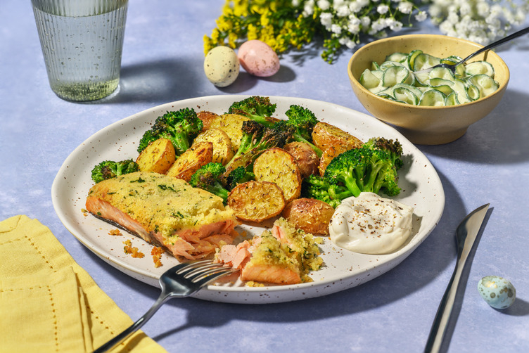 OTP 4P Oster-Lachs im Kräutermantel mit Brokkoli