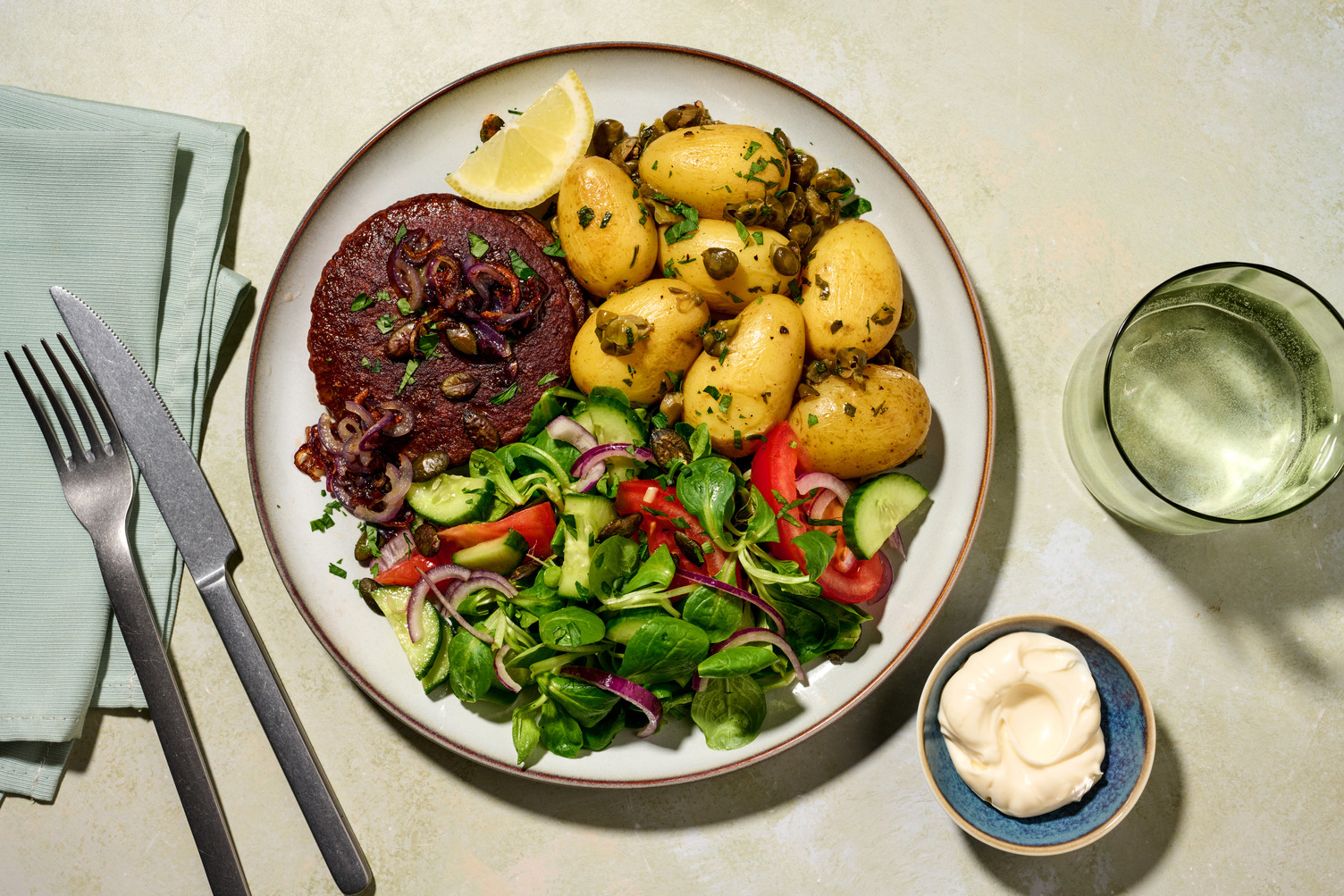 Burger de veau & salade