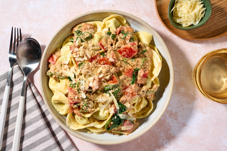 Romige tortelloni met veggie gehakt