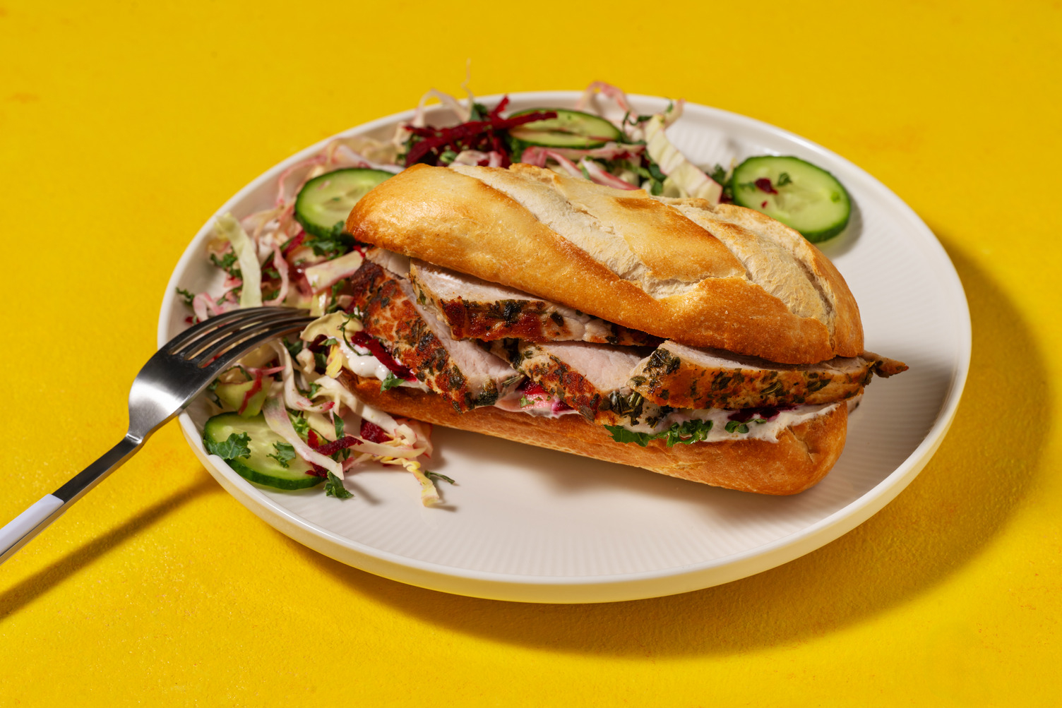 Vitlöksbröd med marinerat fläskkött