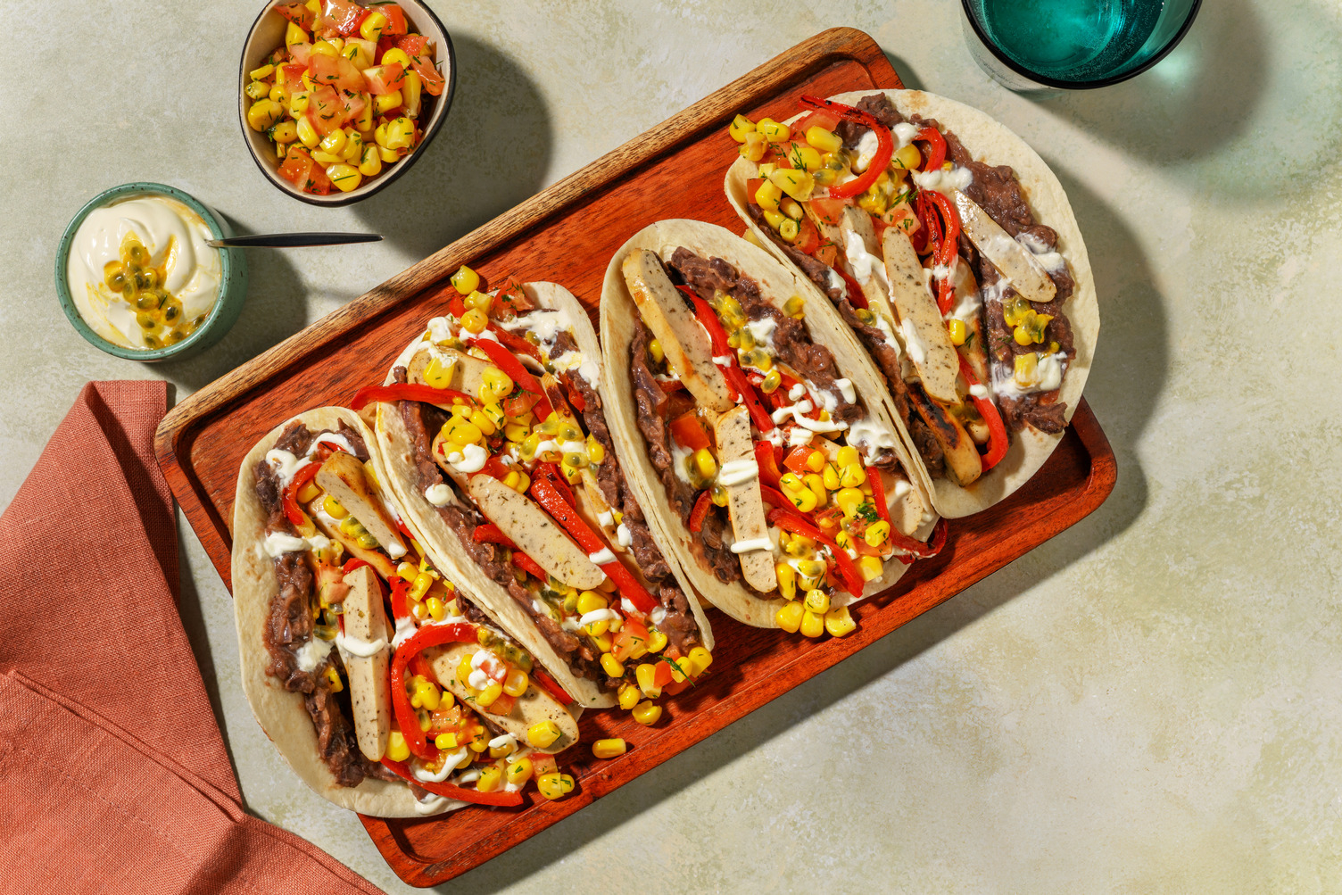 Wraps met chipotle, passievrucht en veggie worstjes