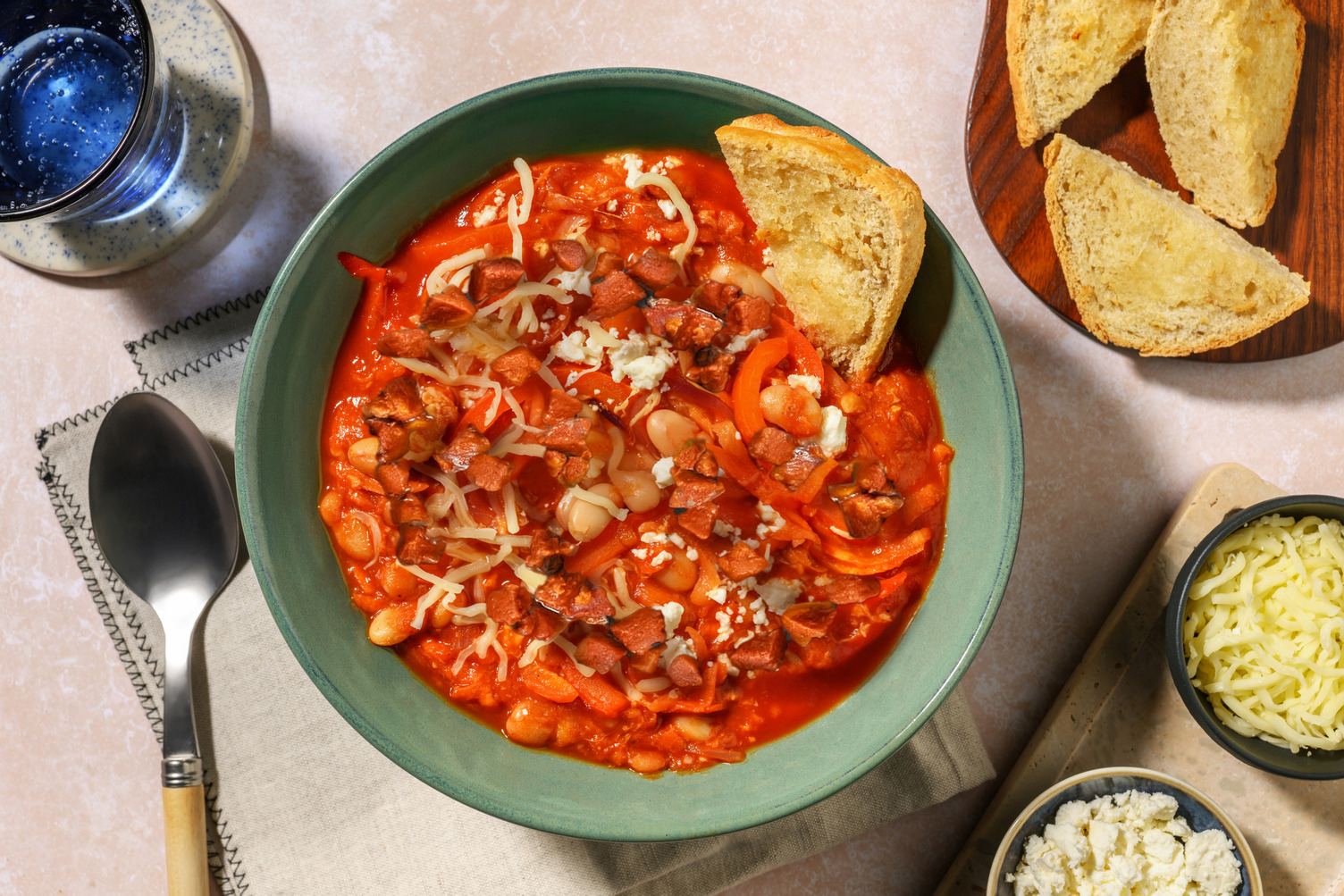 Smoky BBQ Cheesy Chorizo Beans