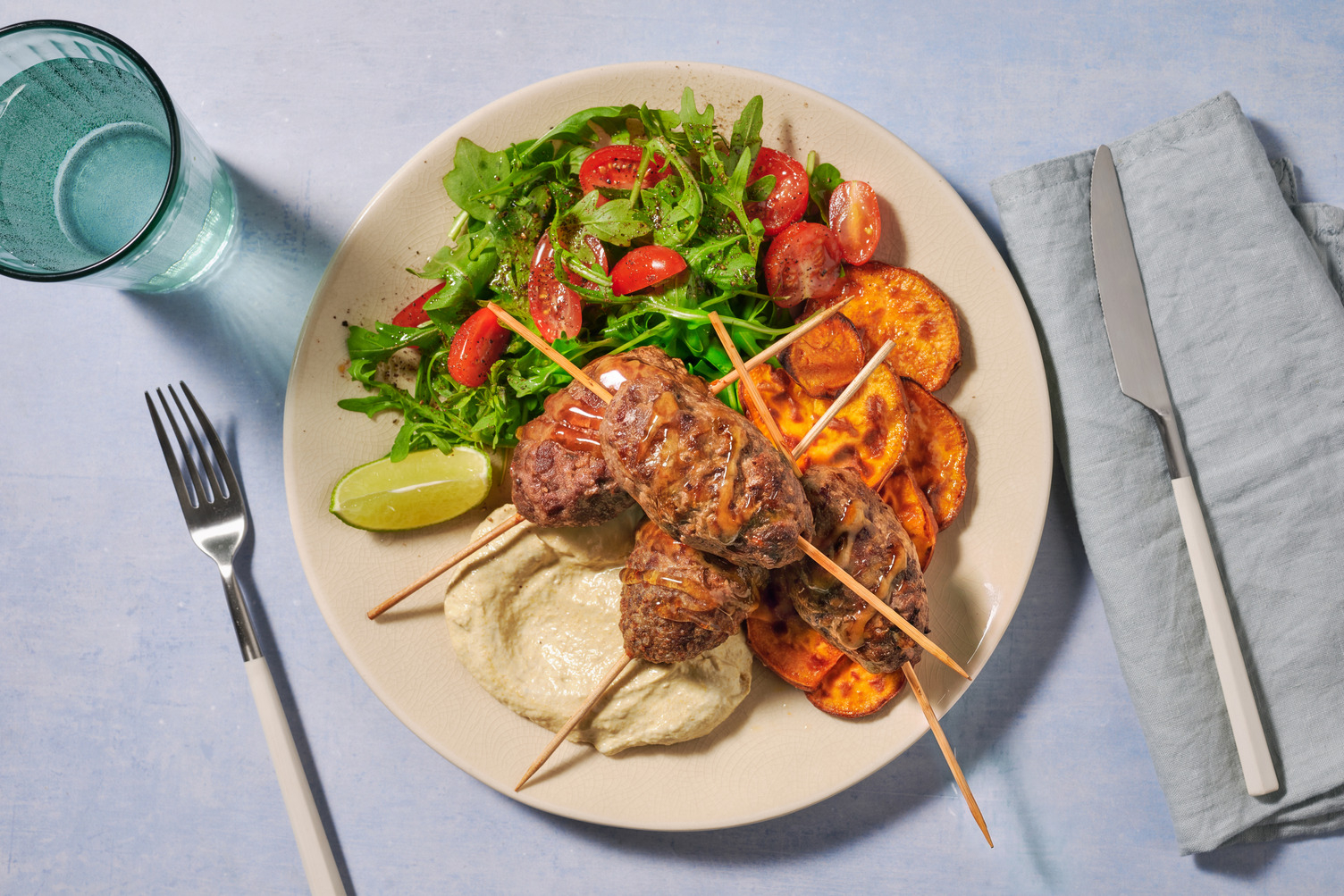 Brazilian Style Double Beef Skewers & Green Chilli Yoghurt
