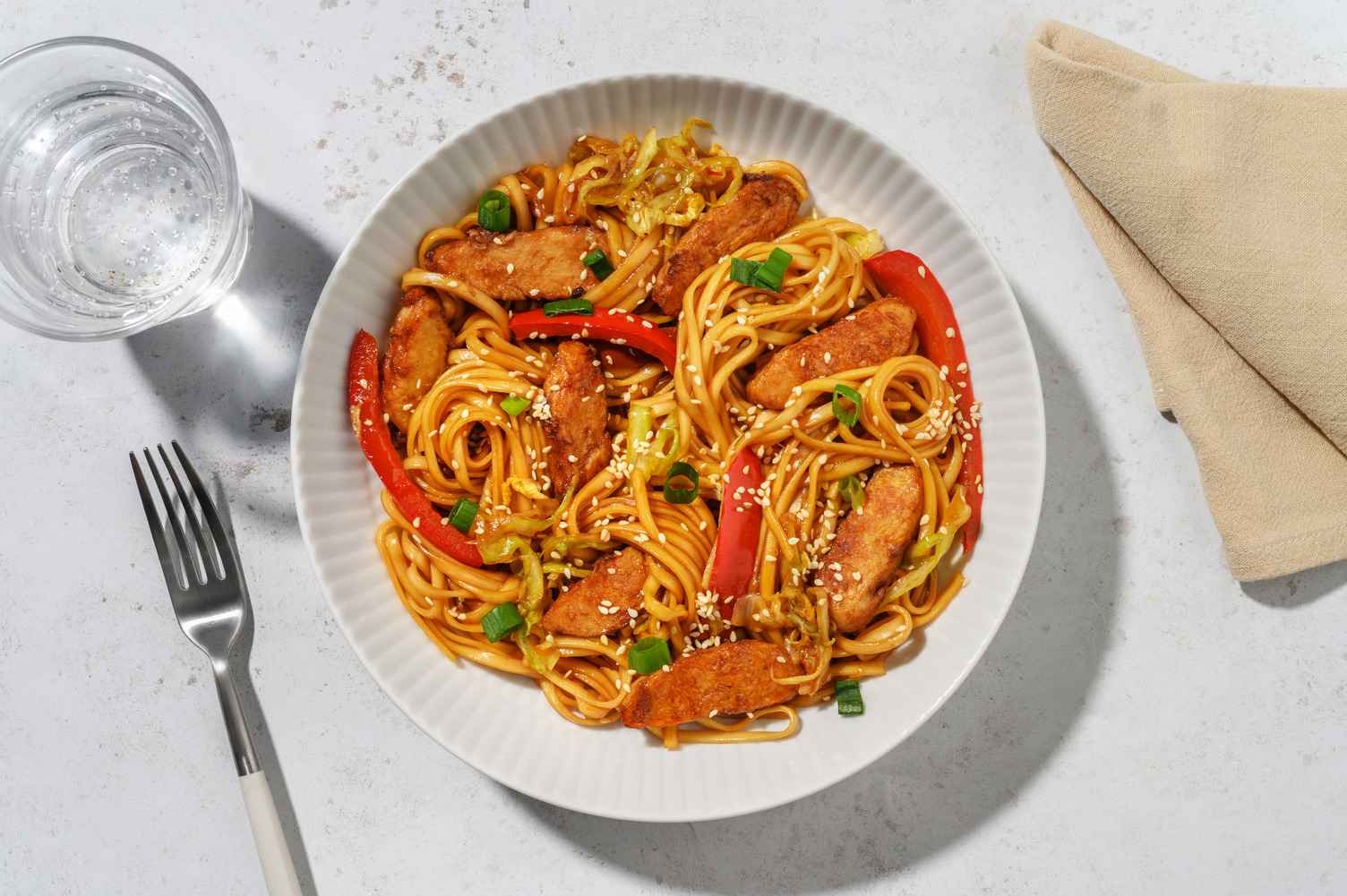 Vegetariska hokkien mee-nudlar