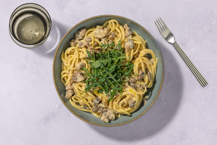 Umami Miso Mushroom Linguine with Irish Beef Strips