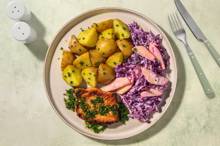 Schweinelachssteak mit Chimichurri