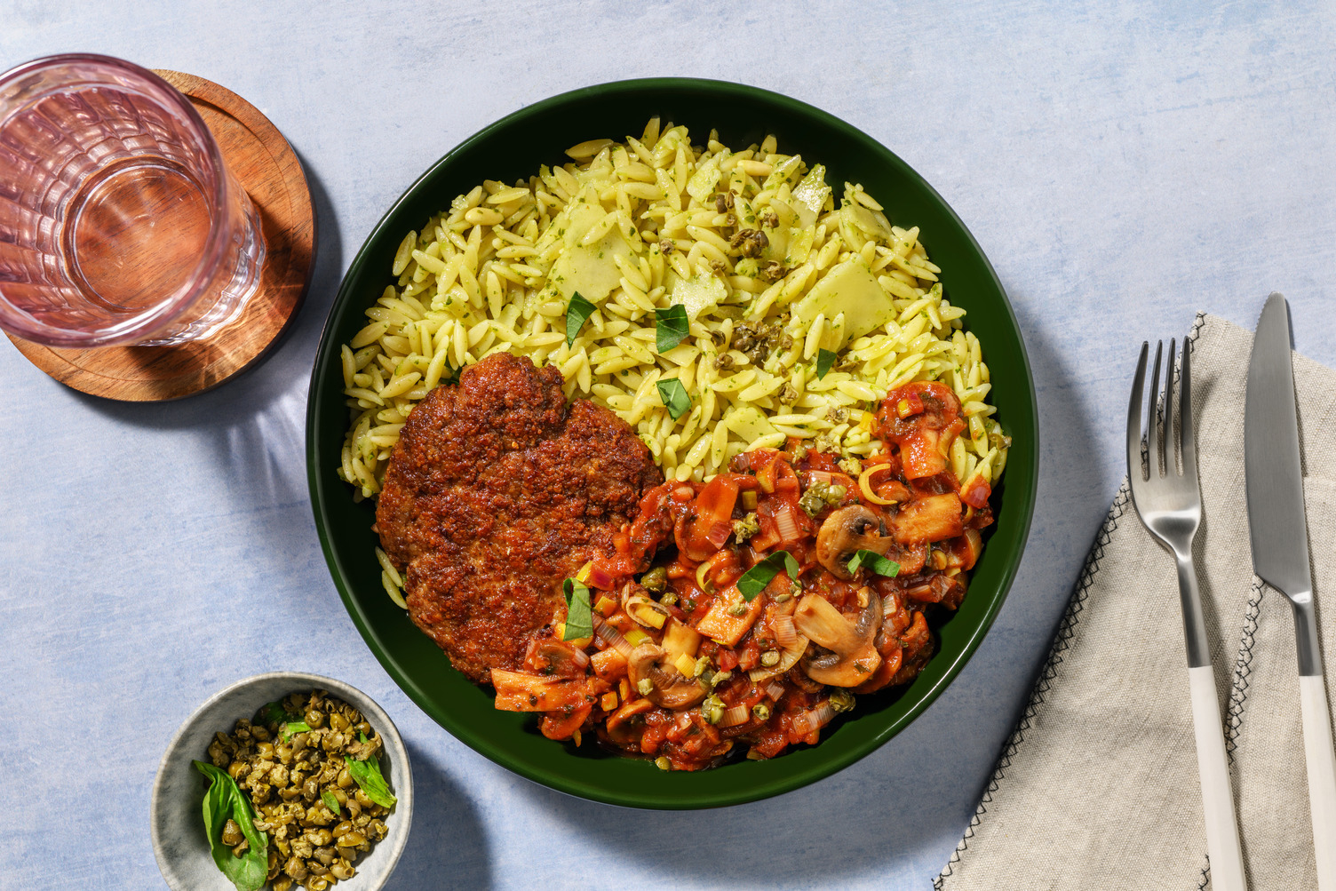 Bowl d'orzo au steak haché & Grana Padano