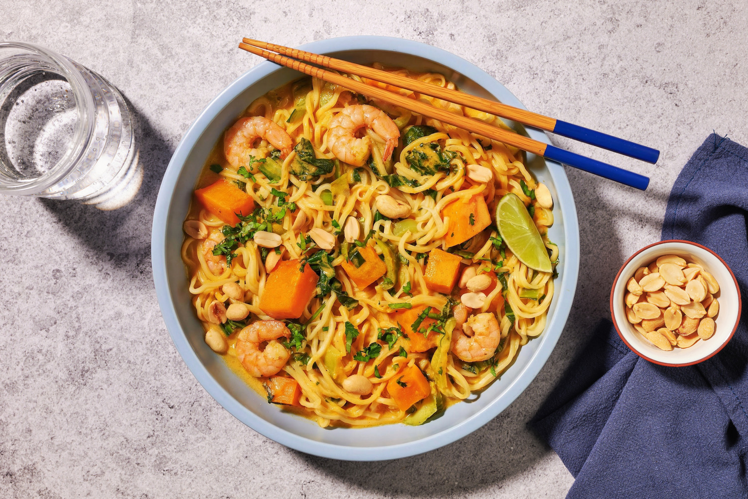 Vietnamese Cà Ri Chay Inspired Prawn & Butternut Noodles