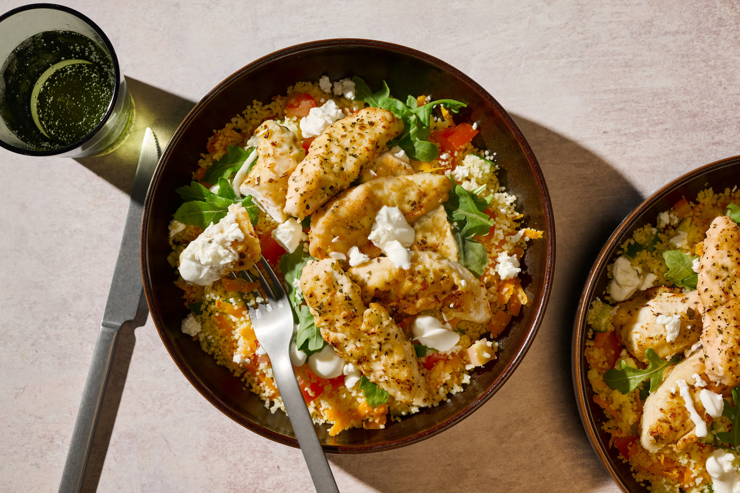 Mediterranean Style Double Chicken Couscous Bowl