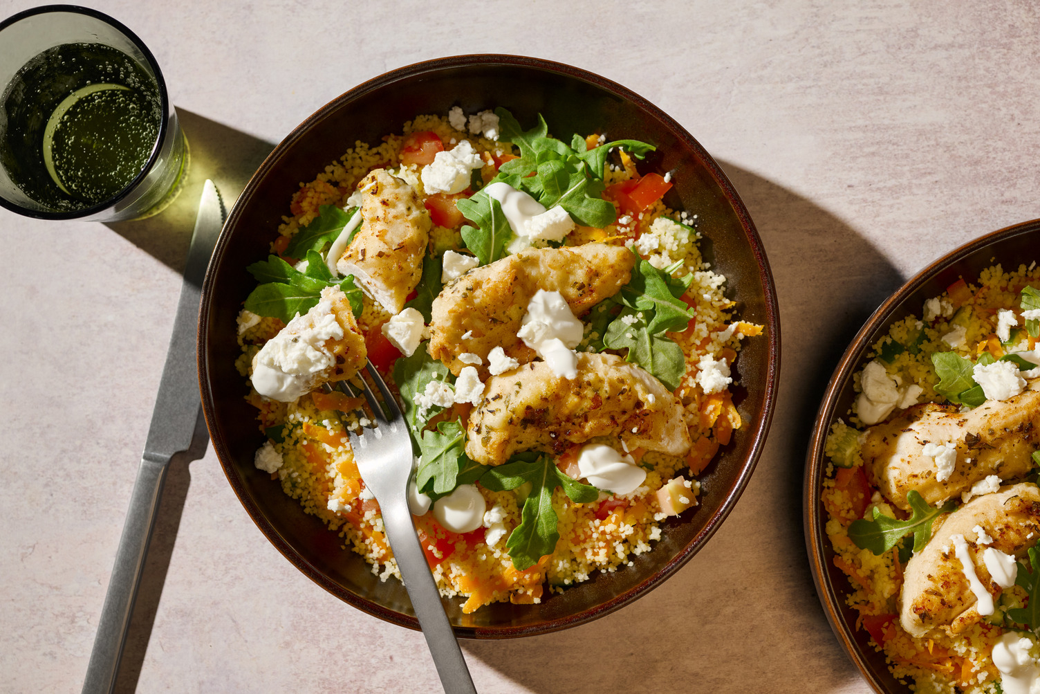 Mediterranean Style Double Chicken Couscous Bowl