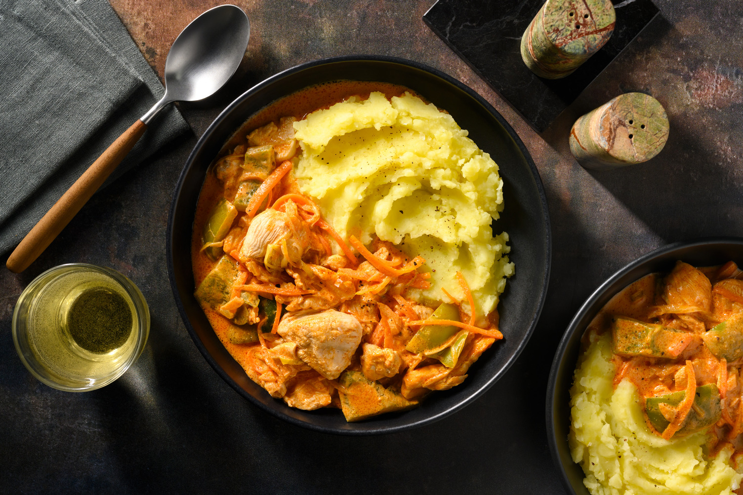 Gulasch mit Paprikagemüse & doppelt Hähnchen